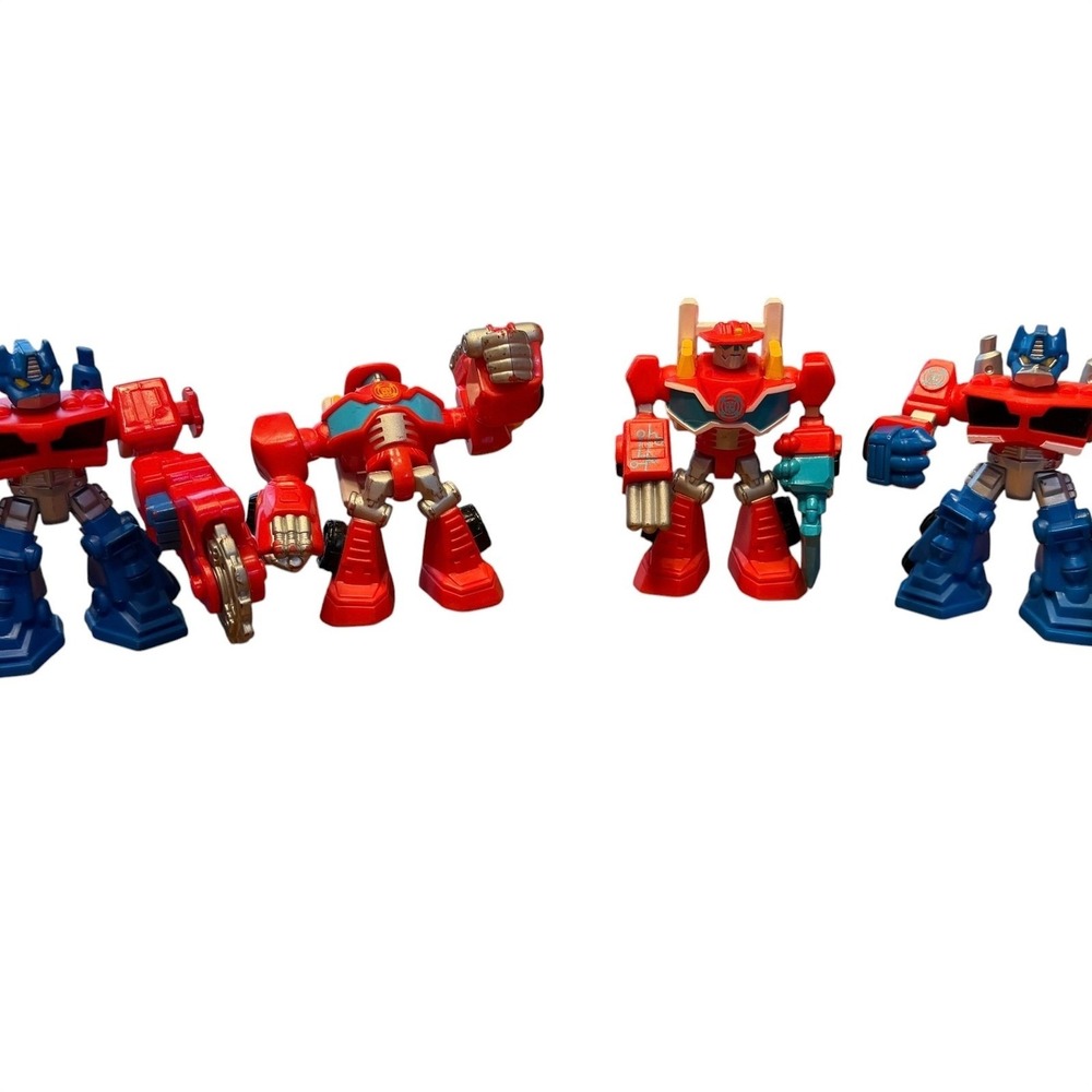 Hasbro Transformers Rescue Bots Lot of 4 Optimus Prime Heatwave Figures A2108